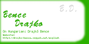 bence drajko business card